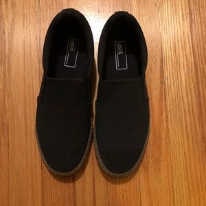 ASOS Slip On Sneakers In Black With Gum Sole